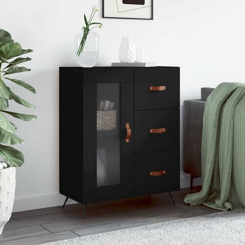  Komoda crna 69,5 x 34 x 90 cm od konstruiranog drva Cijene