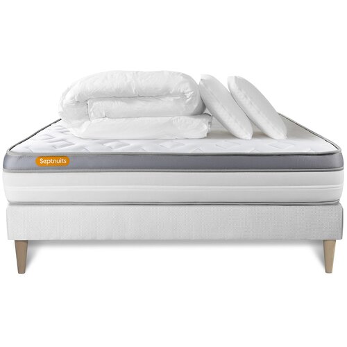 Septnuits Kompletni paket za posteljo - Vzmetnica 140x200 cm + Vzmetnica z letvami (komplet) + 2 vzglavnika + Prevleka - Memo Zen, (21614117) Cene