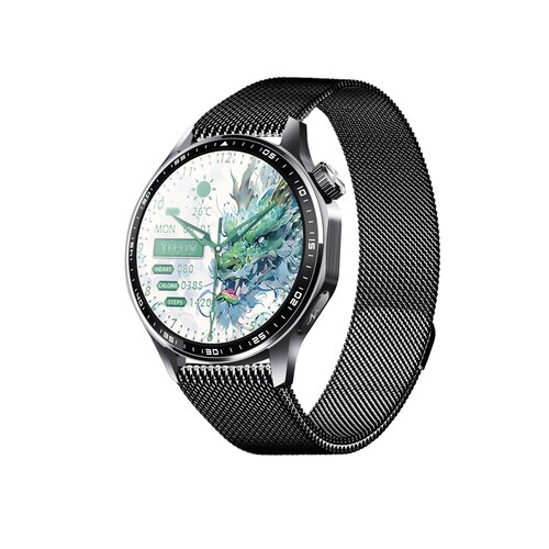 INF Pametna ura z EKG-jem, merilnikom srčnega utripa, merilnikom krvnega tlaka in pedometrom Black Milanese strap, (5000306714) Cene