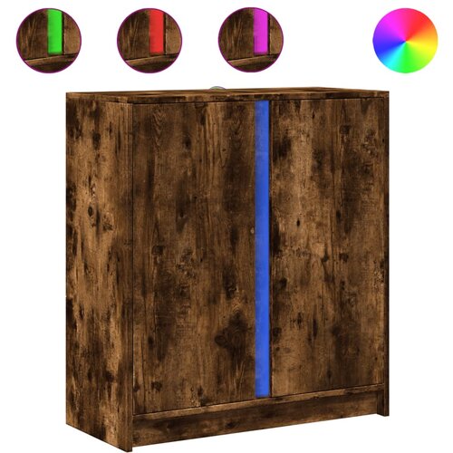 Maison Chic Komoda - Predalnik z LED dimljeni hrast 77x34x85 cm inženirski les, (21718999) Cene