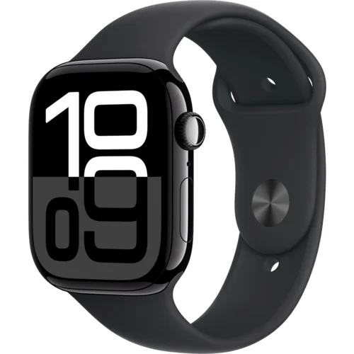 Apple Watch S10 GPS 42mm Jet Black Alu Case with Black Sport Band – M/L