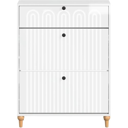  Ormar za cipele ALKMAAR 78 x 24 x 103 cm Konstruirano drvo - Bijela visokog sjaja Slike