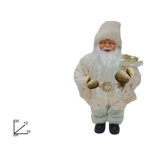 Djed BOŽIĆNJAK 30 CM SA ODIJELOM OD KRZNA ZLATNI Slike