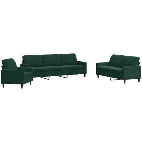  4-dijelni set sofa s jastucima tamnozeleni bar&amp;scaron;unasti Zelena Slike