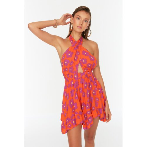 Trendyol Floral Patterned Tie Back Detailed Beach Dress Cene