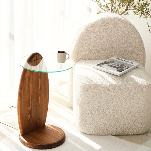 Hanah home surf - chesnut, transparent chesnuttransparent side table Cene
