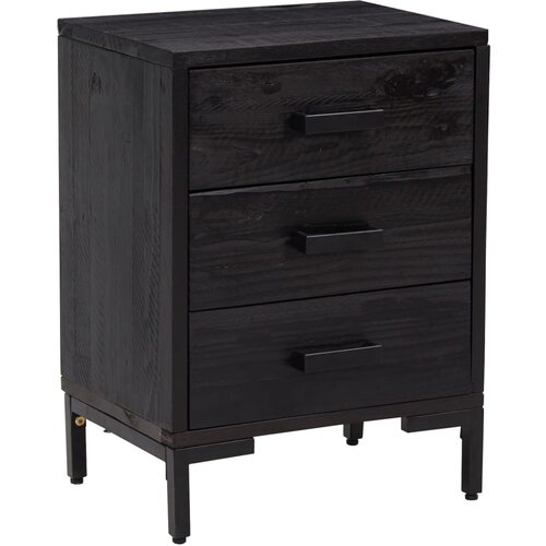 Maison Chic Nočna omarica - Nočna miza črna 40x30x55 cm trdna reciklirana borovina, (21689173) Slike