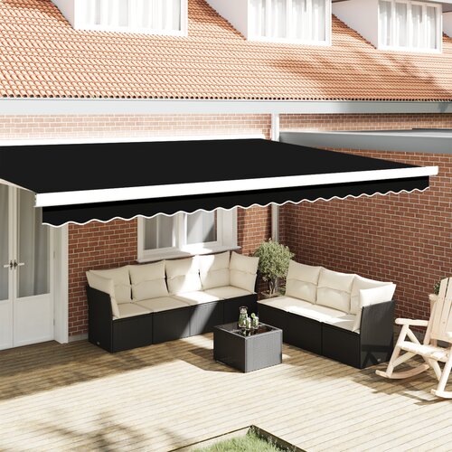 VidaXL Tenda Valanca za 5 m okvir Črna 4,8x0,2 m Slike