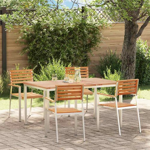  Vrtni set za objed 5 pcs Masivni teak drvo i nehrđajući čelik Cijene