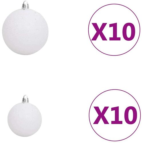  Mr&amp;scaron;avo božićno stablo 300 LED-ova i set kuglica i snijega zeleni 180 cm Slike