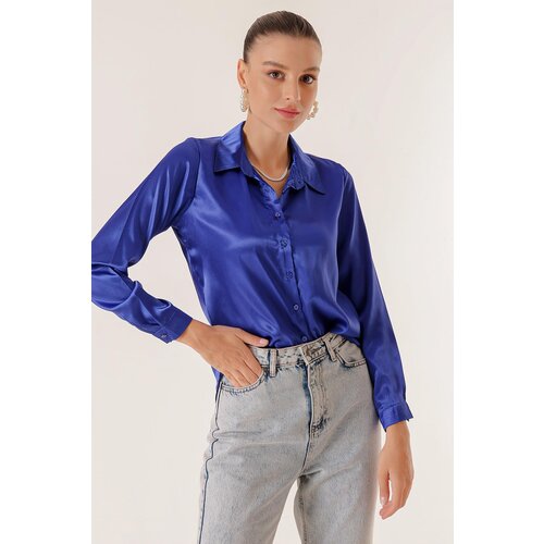 By Saygı Lightly Flowy Satin Shirt Saks Slike
