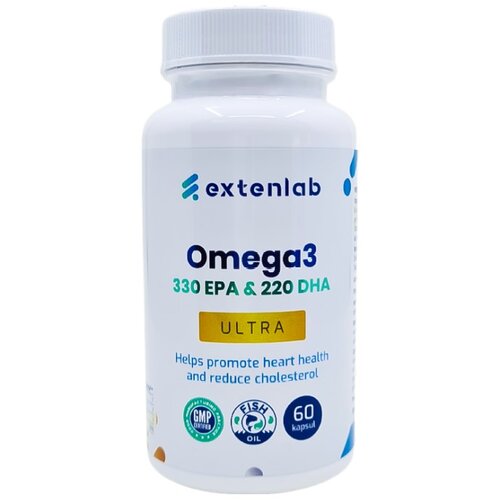 Extenlab Omega 3, 330 EPK in 220 DHK (60 kapsul) Slike