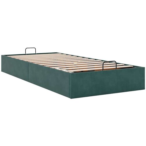 VidaXL okvir za krevet bez madraca tamnozeleni 100x200 cm bar&amp;scaron;unasti Slike