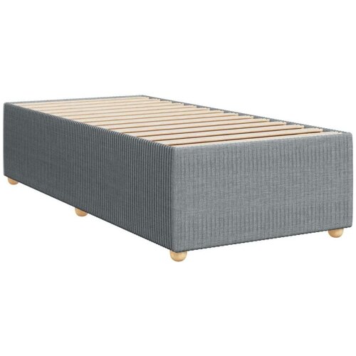 VidaXL Okvir kreveta s oprugama i madrac svjetlosivi 90x200cm tkanina Slike