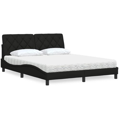 vidaXL Krevet s madracem crni 160x200 cm od tkanine Cijene