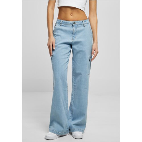 UC Ladies Ladies High Waist Straight Denim Cargo Pants lighter washed Slike