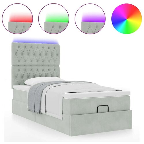 VidaXL okvir za krevet s madracima svjetlosivi 80x200 cm bar&amp;scaron;unasti Slike