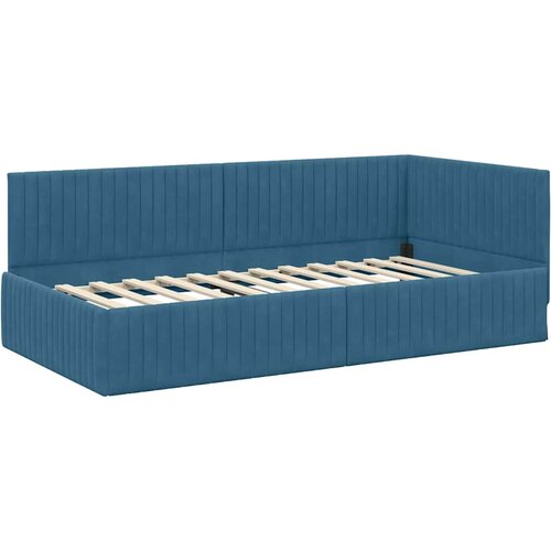  Kutni krevetni okvir s madracem 2 kom. Plava 100 x 200 cm Slike