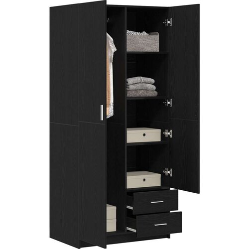 VidaXL Ormar Crni hrast Konstruirano drvo 80x52x180 cm Ormar Slike