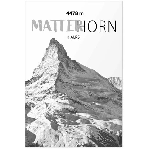  Plakat - The majestic Matterhorn mountain peak crown of mountains mountain landscape 60x90 Bez okvira Cene