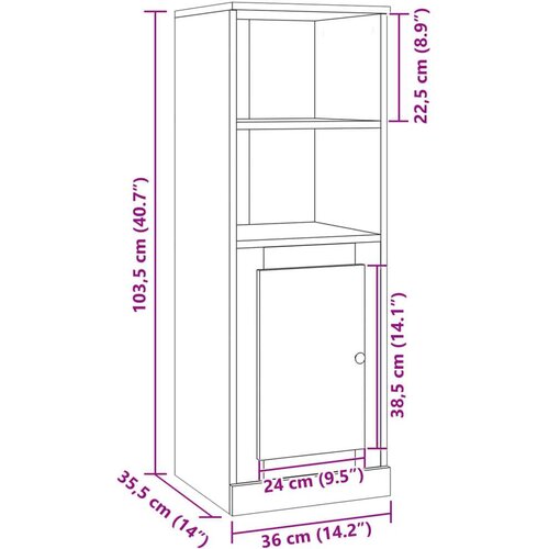 VidaXL Visoka komoda boja hrasta 36x35,5x103,5 cm konstruiranog drva Slike