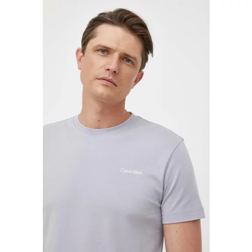 Calvin Klein Bombažna kratka majica siva barva