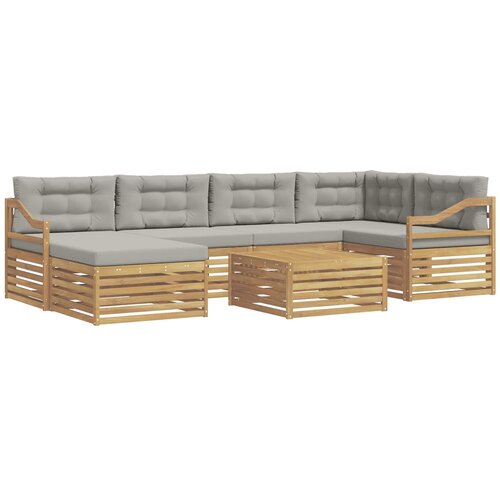 vidaXL Zunanja garnitura za sedenje 7 pcs Bela in svetlo siva, (5000281023) Cene