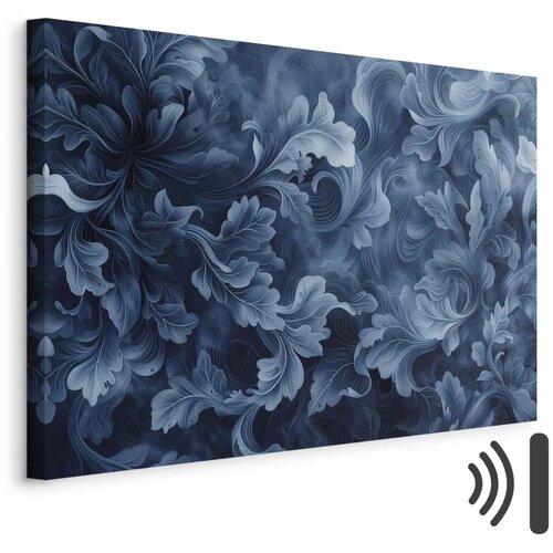  Slika - Abstract Ornaments Dark Blue Victorian Leaves 90x60 Akustična Cijene