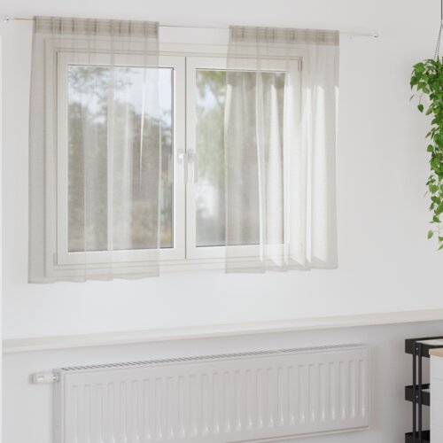 vidaXL Zavese z zavesami 2 pcs Krem 140 x 140 cm Poliester Cene