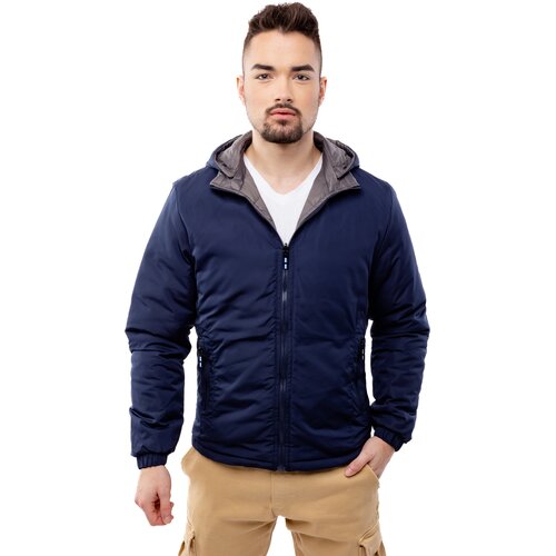 Glano Men&amp;#039;s reversible jacket - dark blue Slike
