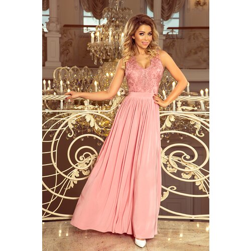 Numoco Long dress with lace neckline Slike