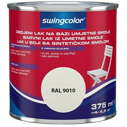 SWINGCOLOR Barvni lak iz umetne smole Swingcolor (bele barve, visok sijaj, 375 ml) Slike