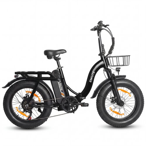 ESKUTE Zložljivo električno kolo D202, 48V 20,8Ah, dolg doseg, 20&amp;quot; debelo kolo, črno, (5000241849) Slike