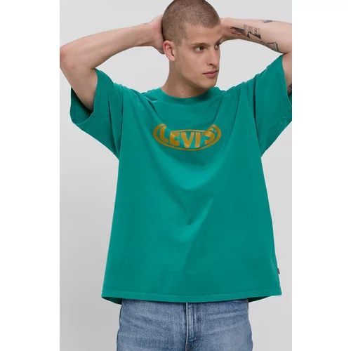 Levi's Bombažen t-shirt zelena barva