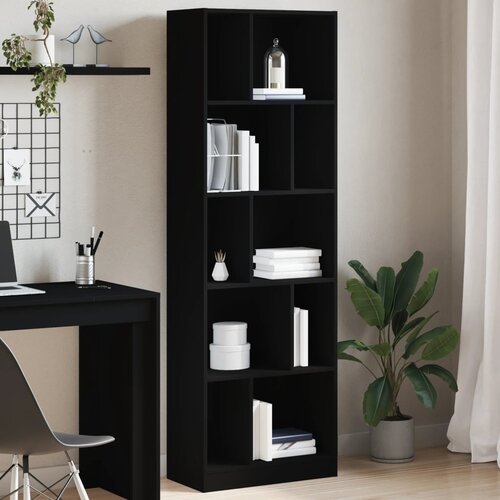 VidaXL Regal za knjige crni 57 x 28,5 x 174 cm od konstruiranog drva Slike