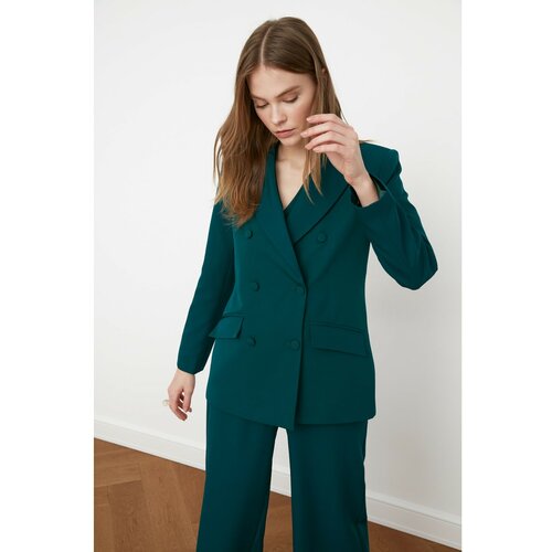 Trendyol Ženska jakna Button detaljno tirkizna Slike