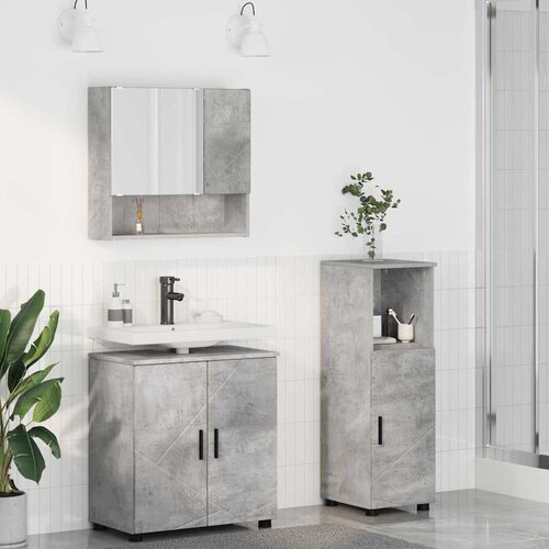 VidaXL Set namje&amp;scaron;taja za kupaonicu 3 pcs Beton siva 61 x 35 x 64 cm Slike