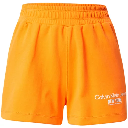 Calvin Klein Jeans Hlače oranžna / bela