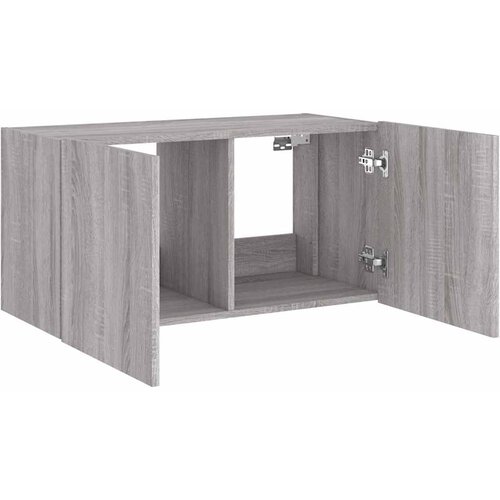  Zidni TV ormarić s LED svjetlima boja hrasta 80x35x41 cm Slike