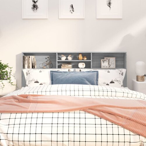 VidaXL vzglavna omarica siva sonoma 180x19x103,5 cm Slike