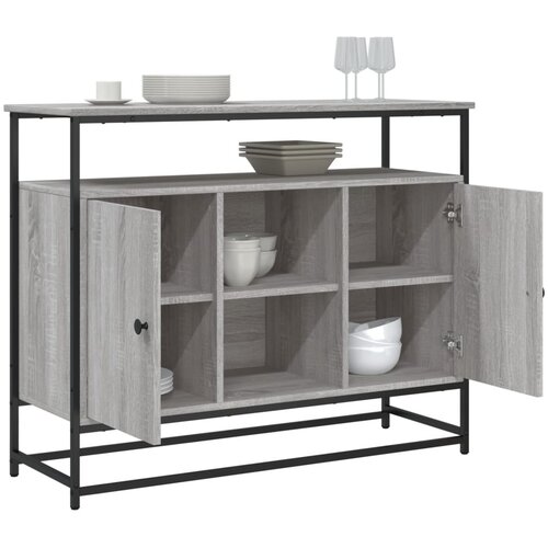 Komoda siva boja hrasta 100x35x80 cm od konstruiranog drva Slike