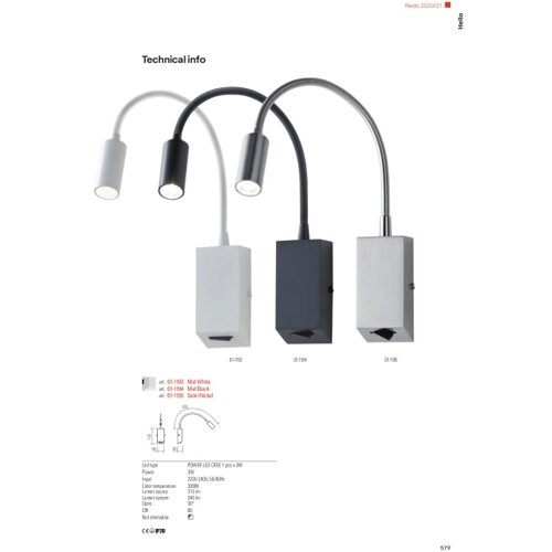  Redo 01-1193 - LED fleksibilna lampica HELLO LED/3W/230V bela Slike