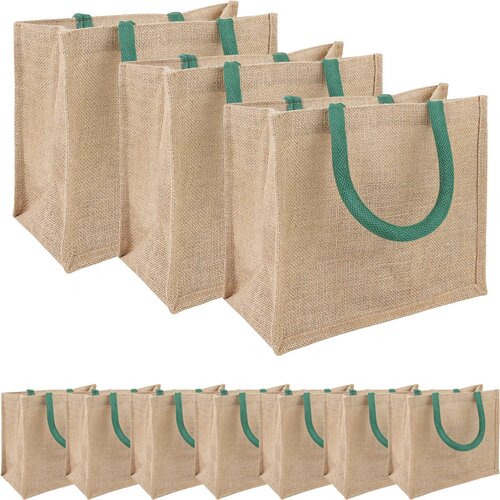  Torbe od jute 10 Prirodna i zelena 26 x 22 x 14 cm 100% Jut Cijene