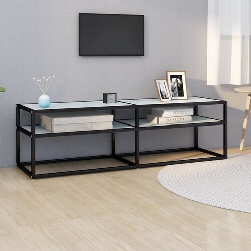 TV ormarić boja bijelog mramora 140x40x40,5 cm kaljeno staklo Cijene