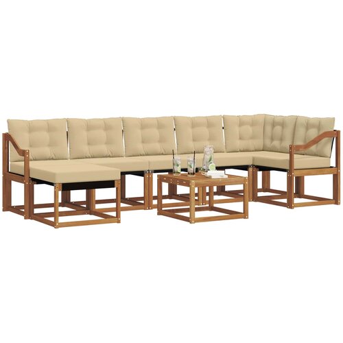  Set vanjskih sofa 8 kom. Prirodna i bež Slike