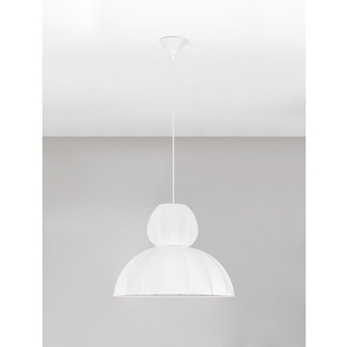 Nova Luce Mat bela tekstilna viseča svetilka &amp;oslash; 50 cm Delina &amp;ndash; Slike