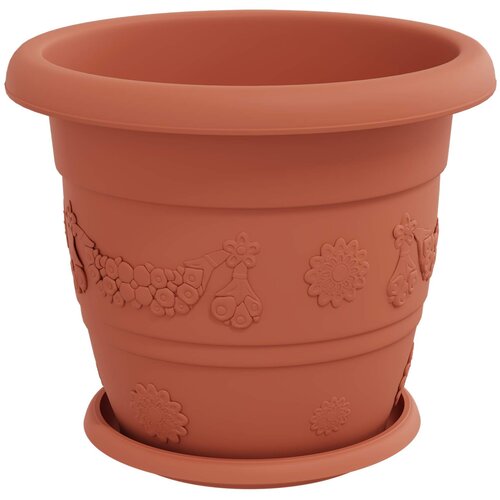 VidaXL Lončki za rastline 24 pcs Kamnito rdeča &amp;Oslash; 30 x 25 cm Plastika, (5000207839) Slike