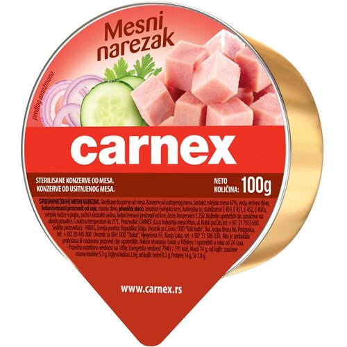Carnex Mesni narezak folija 100g Cene