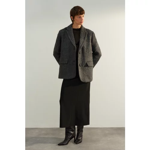 Trendyol Limited Edition Anthracite Oversize Wide-Cut Coat
