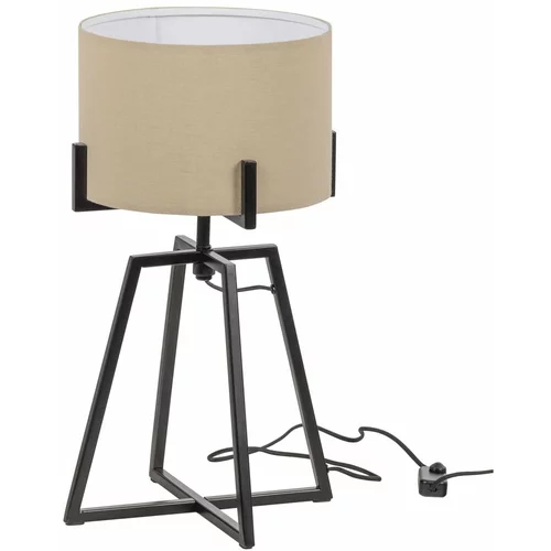 WOOOD Bež stolna lampa s tekstilnim sjenilom (visina 60 cm) Holly –